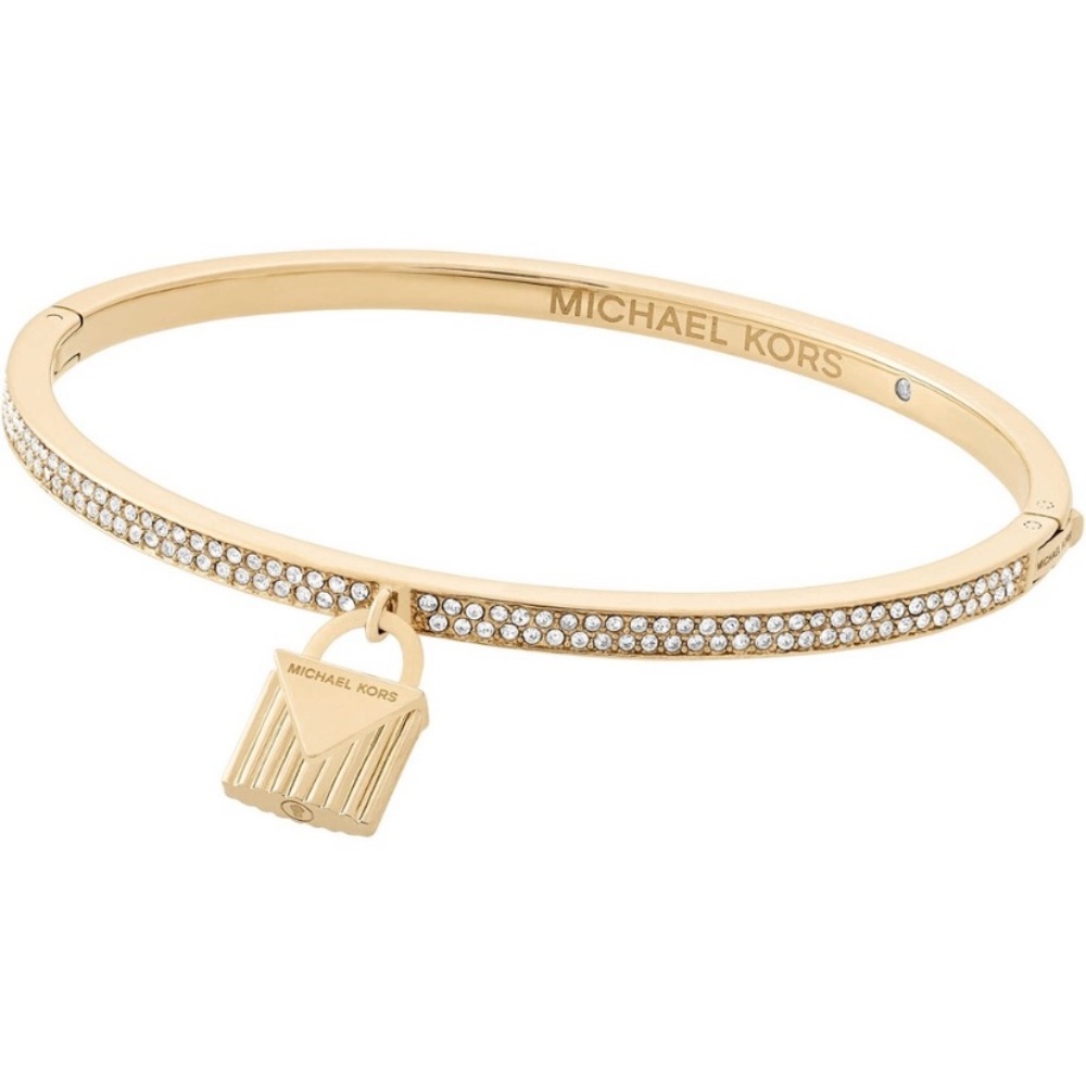 NWT authentic MK gold tone pave padlock bracelet - Picture 4 of 6